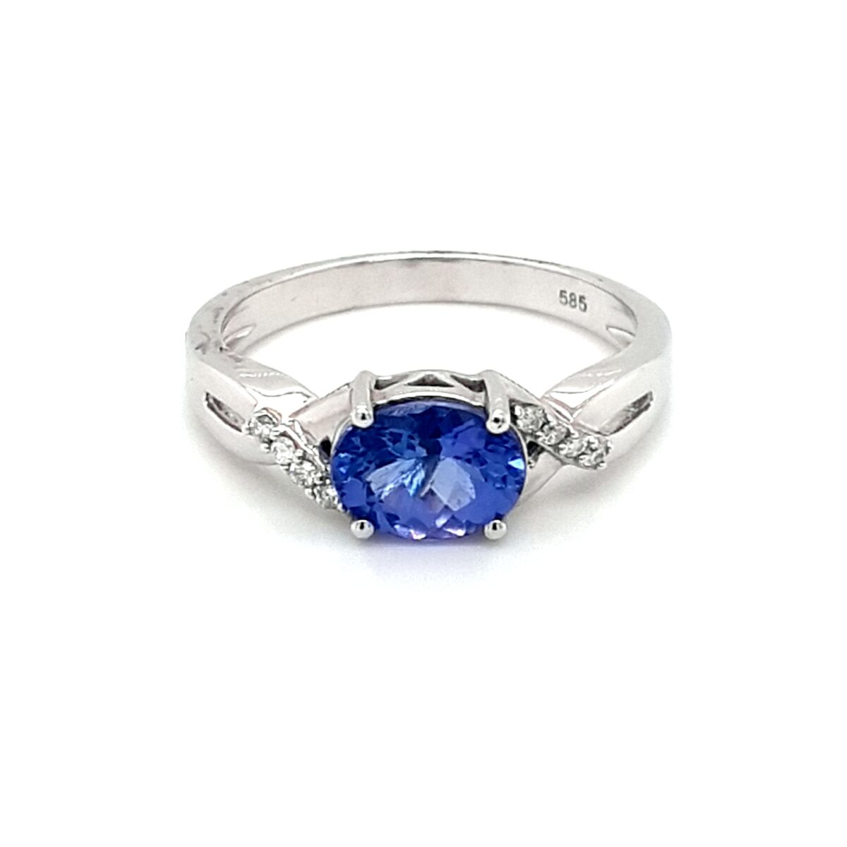 Leon Baker 14K White Gold Tanzanite and Diamond Ring_0