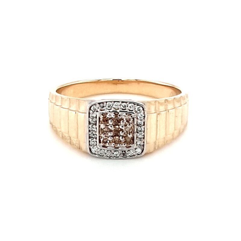 Leon Bakers 9K Yellow Gold Diamond Signet Ring_0