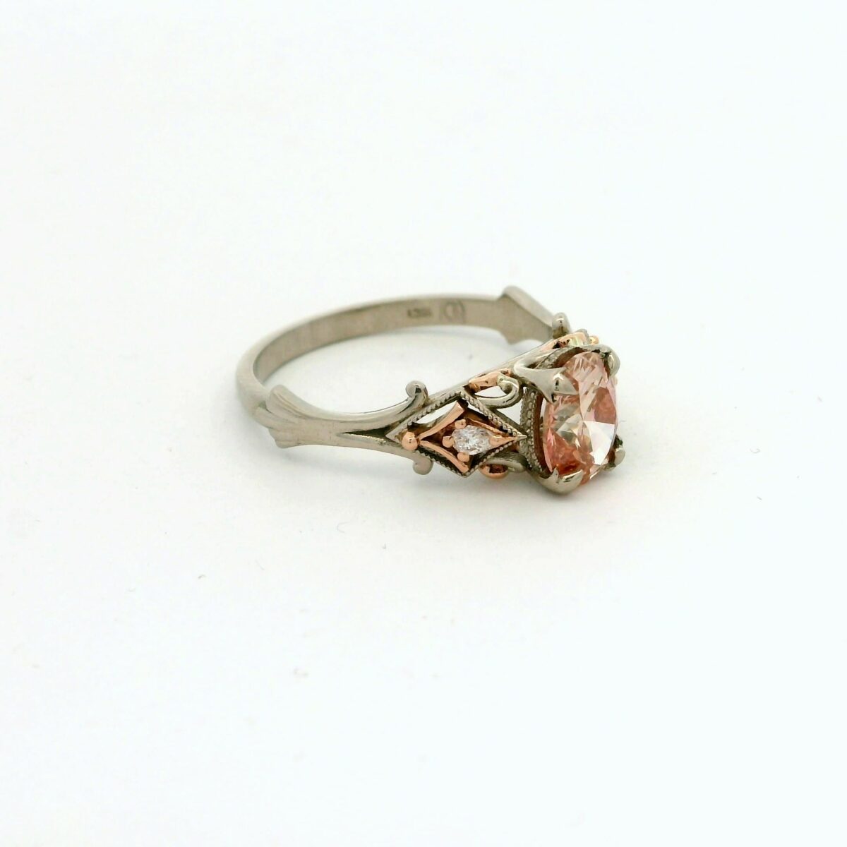 Leon Baker 18K Rose and White Gold Pink Diamond Ring_1