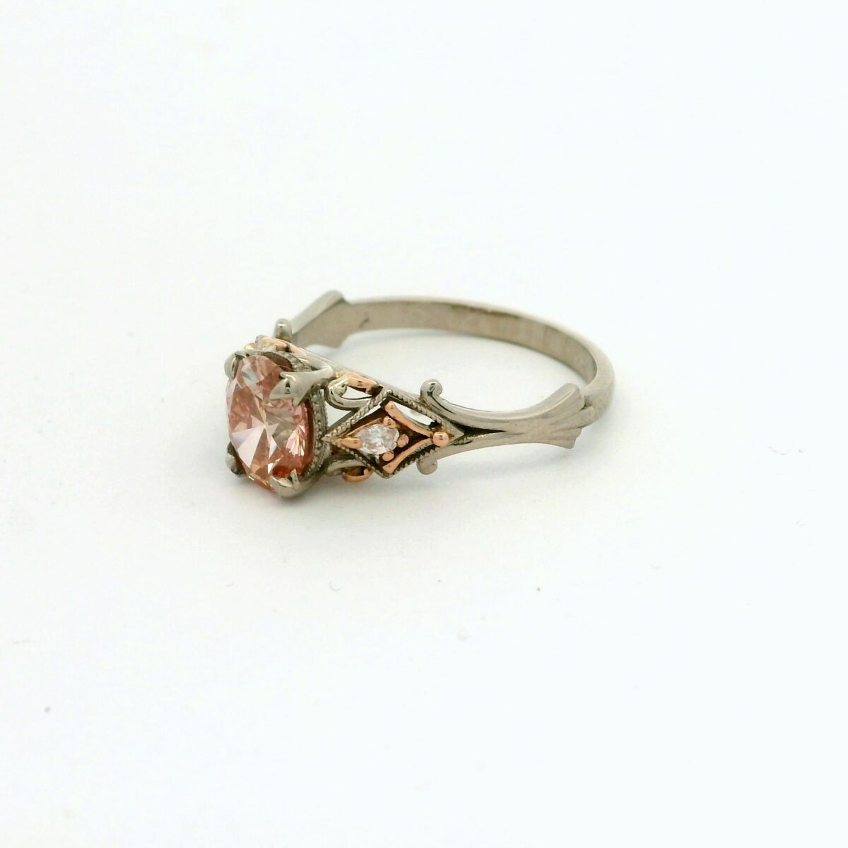 Leon Baker 18K Rose and White Gold Pink Diamond Ring_2