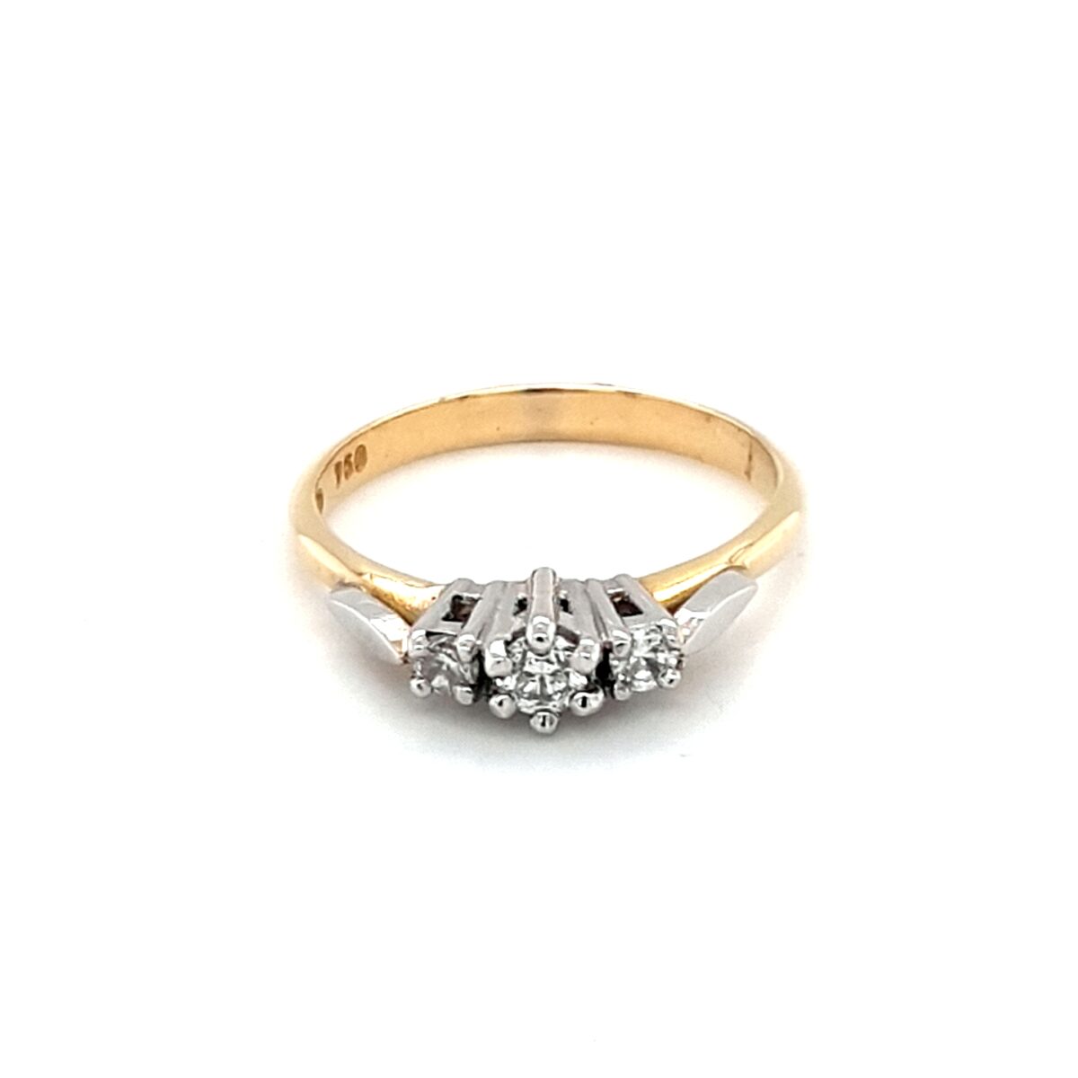 Leon Baker 18K Yellow and White Gold Diamond Trilogy Ring_0