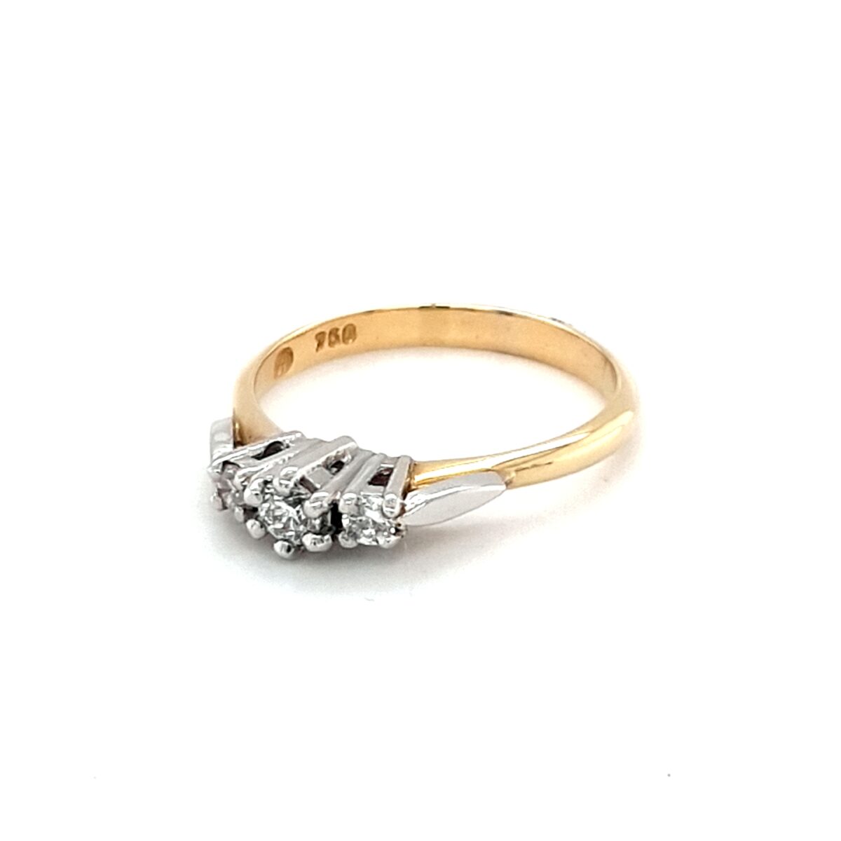 Leon Baker 18K Yellow and White Gold Diamond Trilogy Ring_1