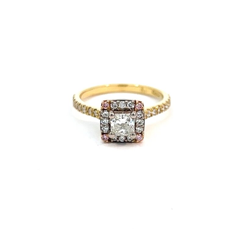 Leon Baker Hand-Made 18k Yellow Gold and Pink Argyle Diamond Ring_0