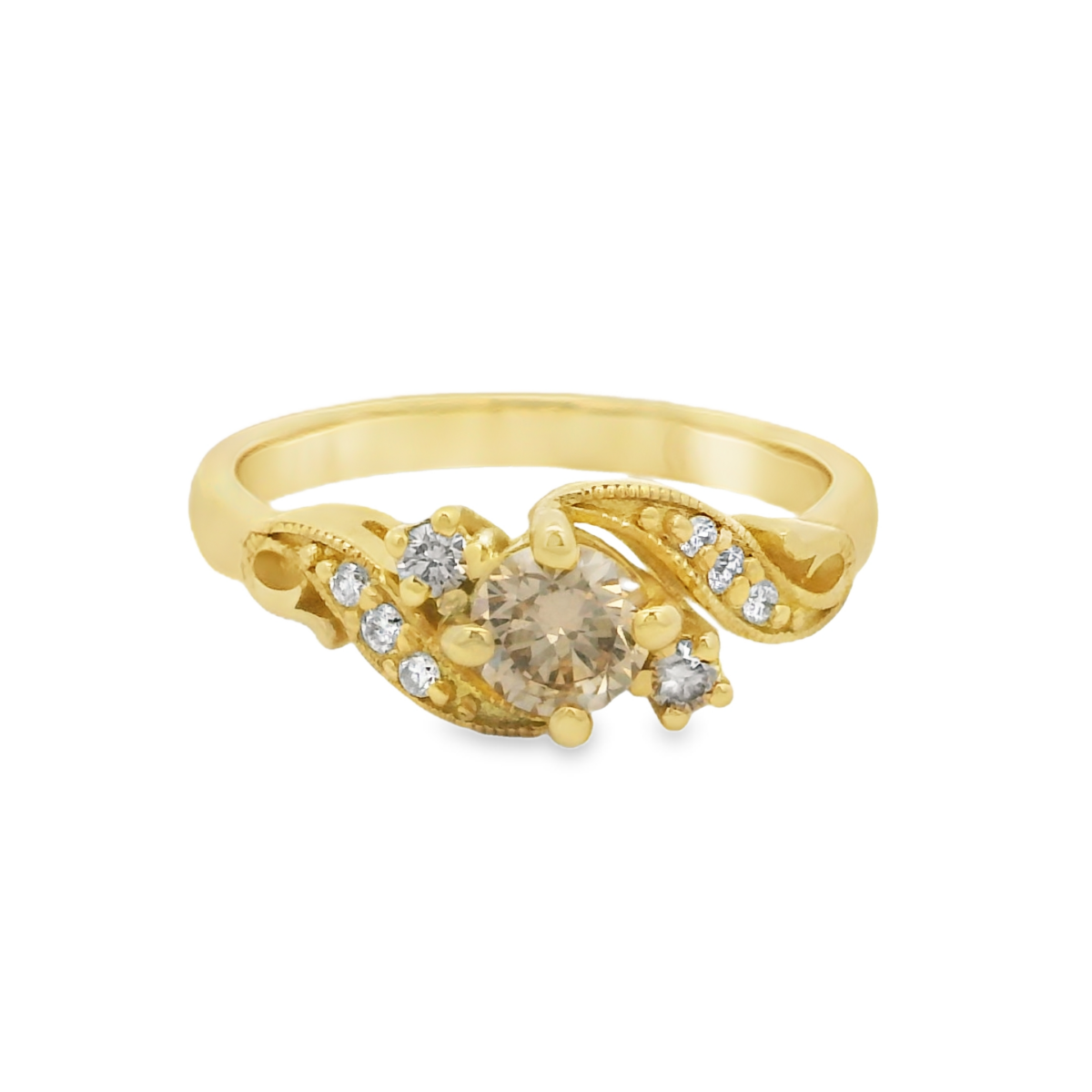 Leon Baker 18k Handmade Yellow Gold Argyle Champagne Ring_0