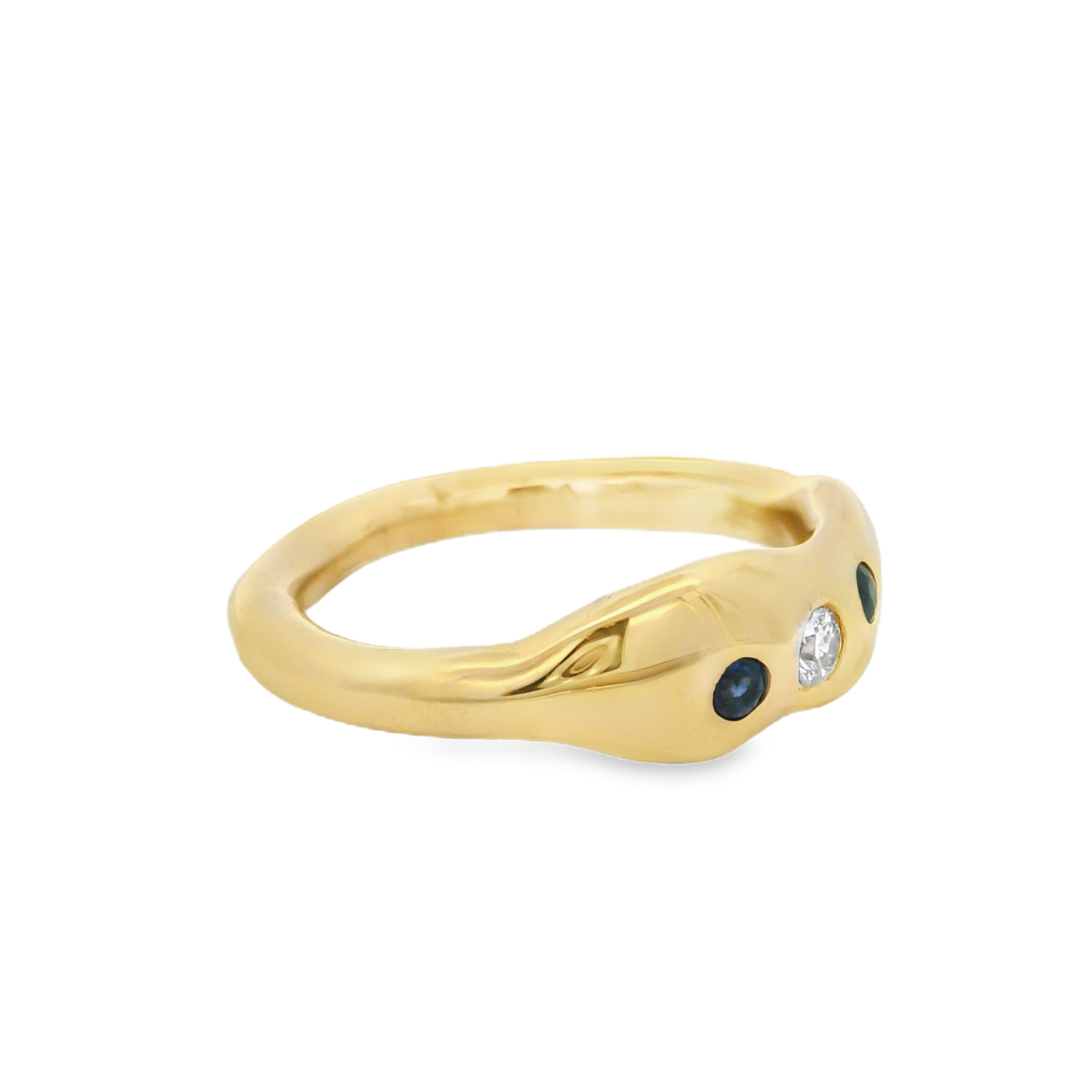 Leon Baker's 9K Yellow Gold Handmade Diamond and Sapphire Ring_1