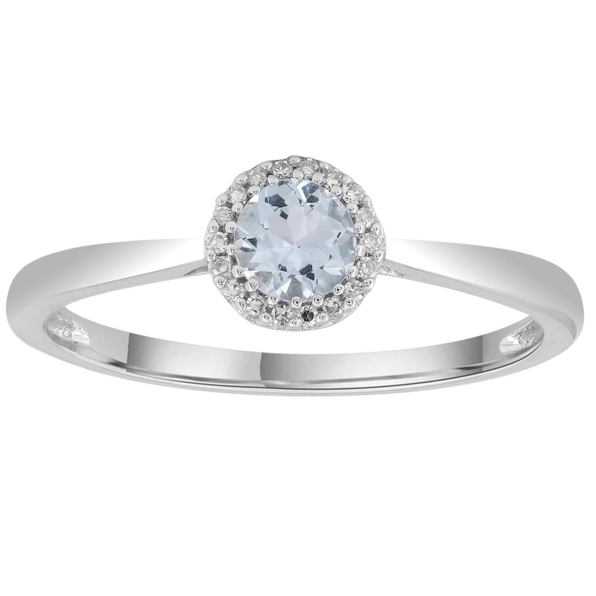 Leon Baker 9K White Gold Aquamarine and Diamond Ring_0