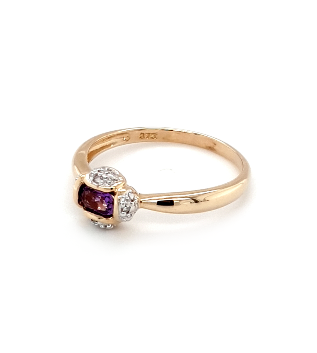 Leon Baker 9K Yellow Gold Amethyst and Diamond Dress Ring_1