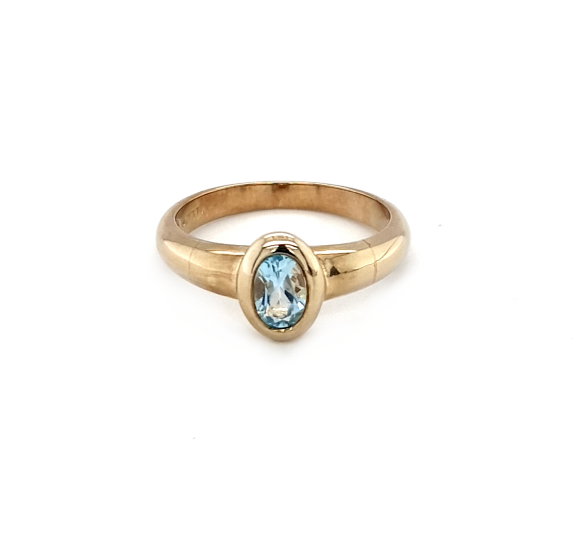 Leon Baker 9K Yellow Gold and Blue Topaz Dress Ring_0