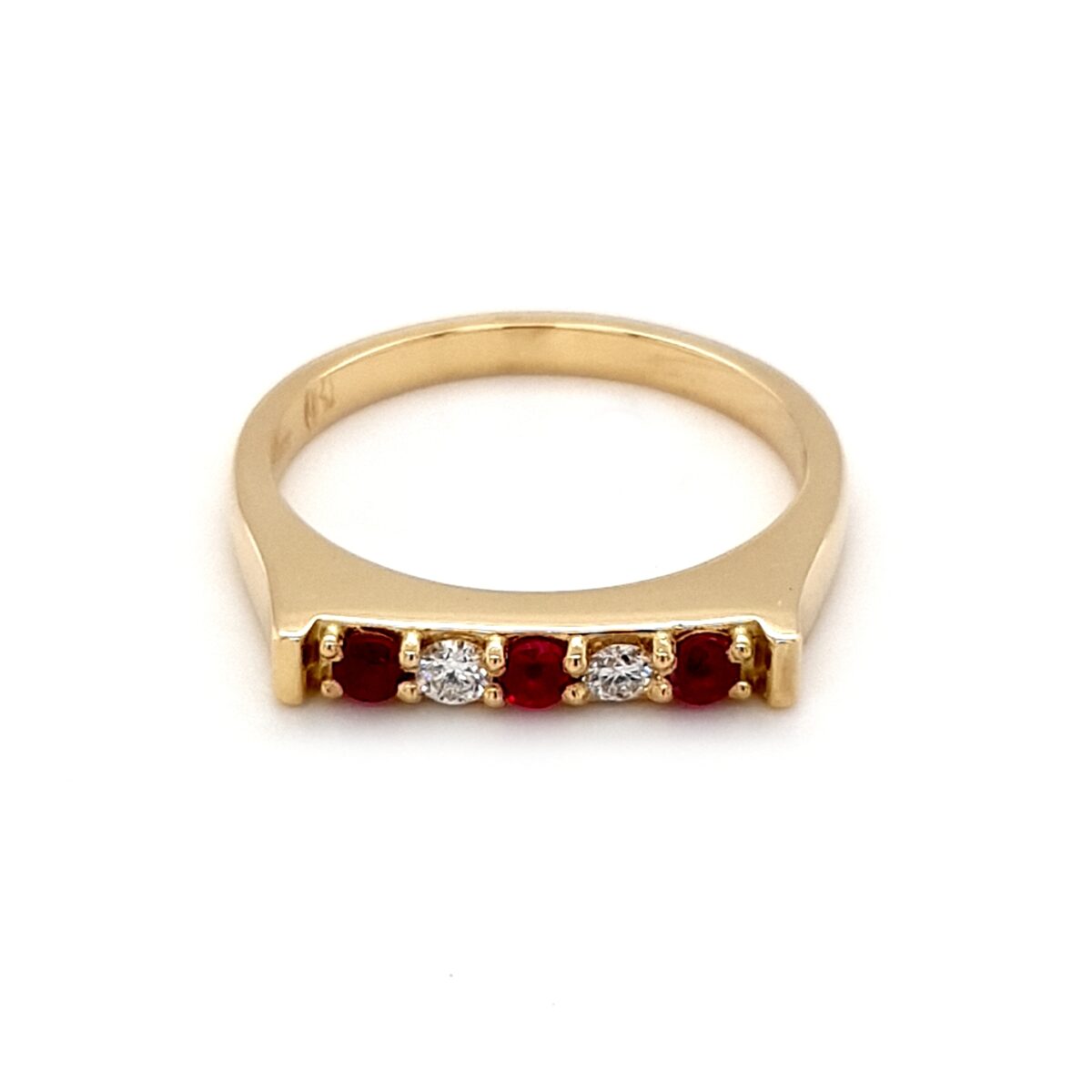 Leon Baker 18K Yellow Gold Ruby and Diamond Ring_0