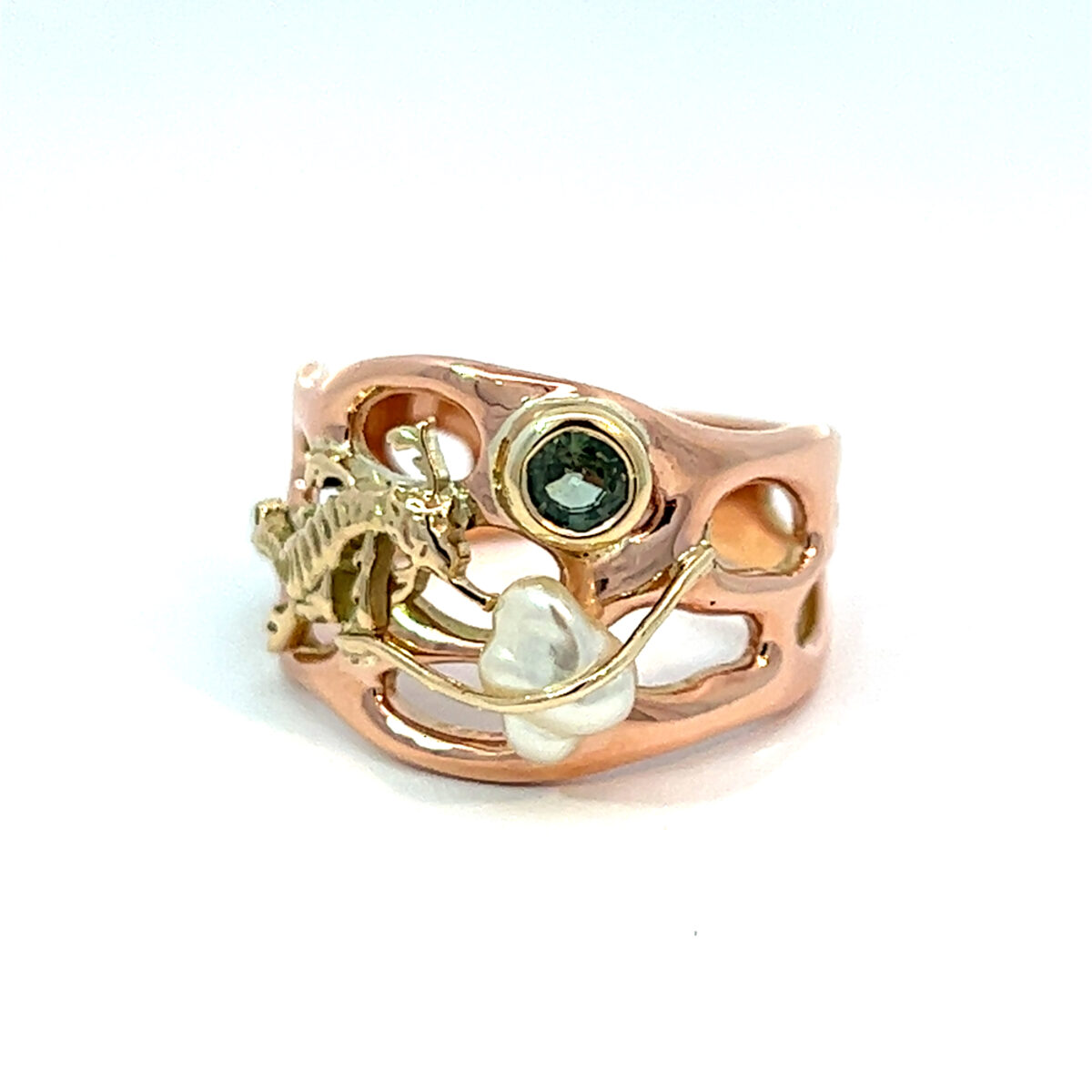 Leon Baker Hand Made 9k Rose Gold Leafy Sea Dragon Ring_2