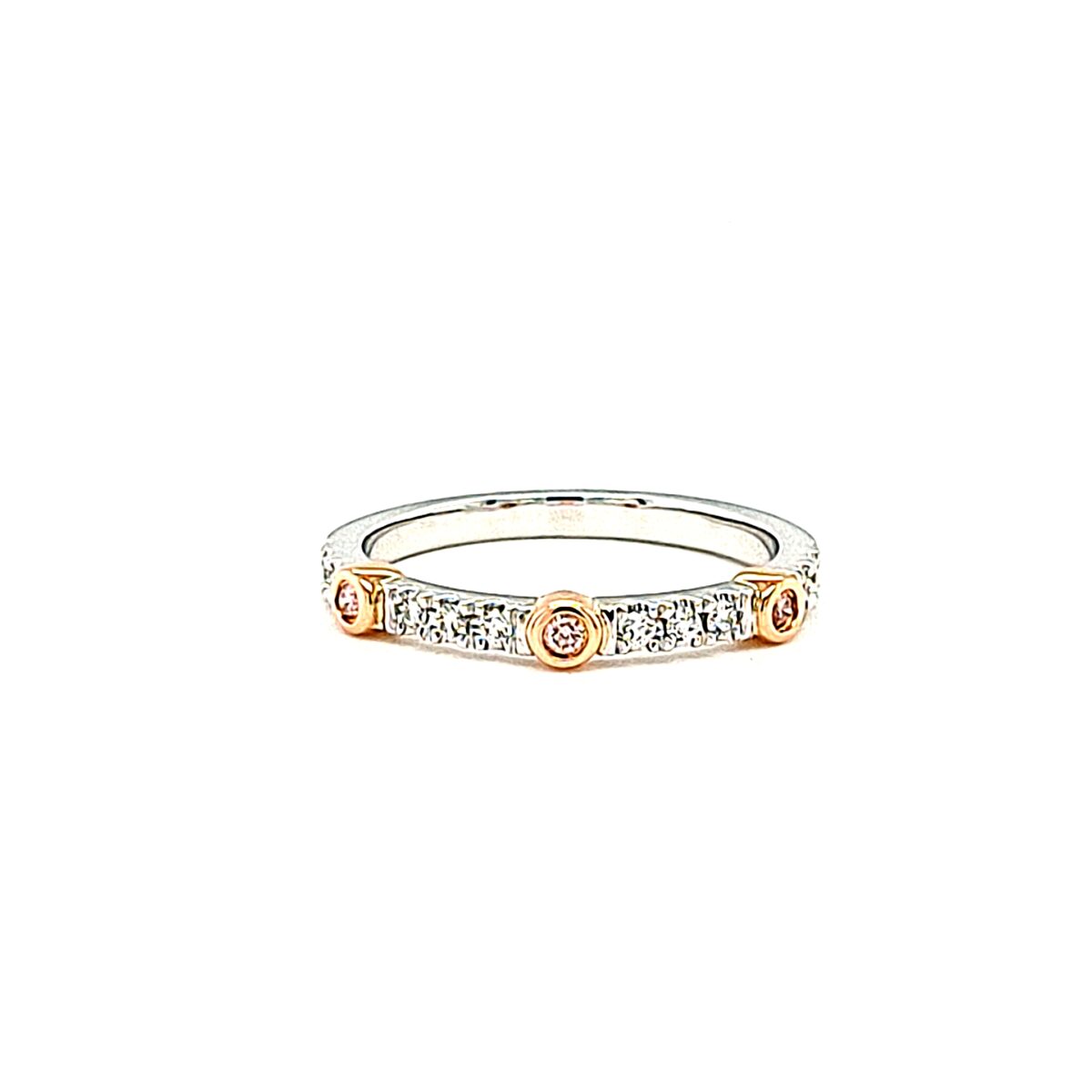 Leon Bakers 18K White and Rose Gold and Pink Argyle Diamond Band_0