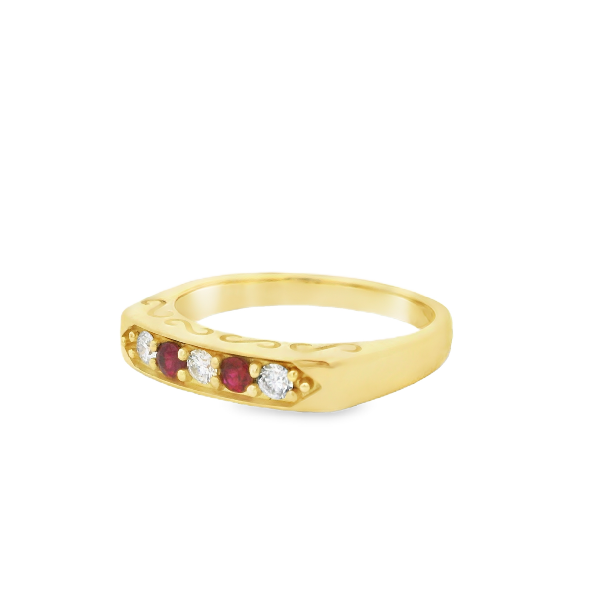 Leon Baker 18K Yellow Gold Ruby and Diamond Ring_2