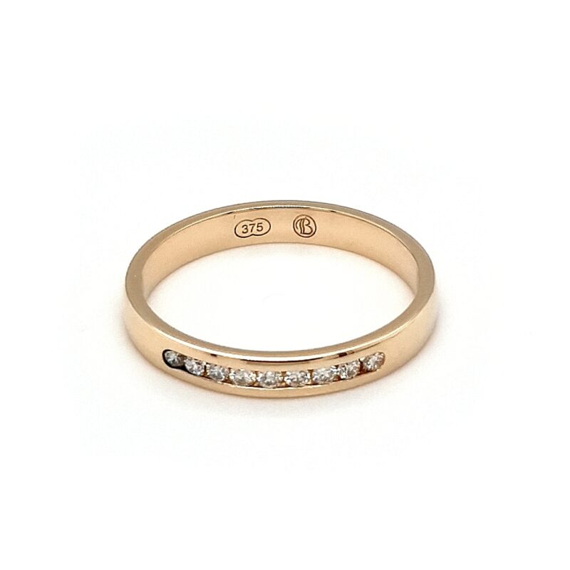 Leon Baker 9K Yellow Gold and Diamond Channel Set Wedding Ring_0