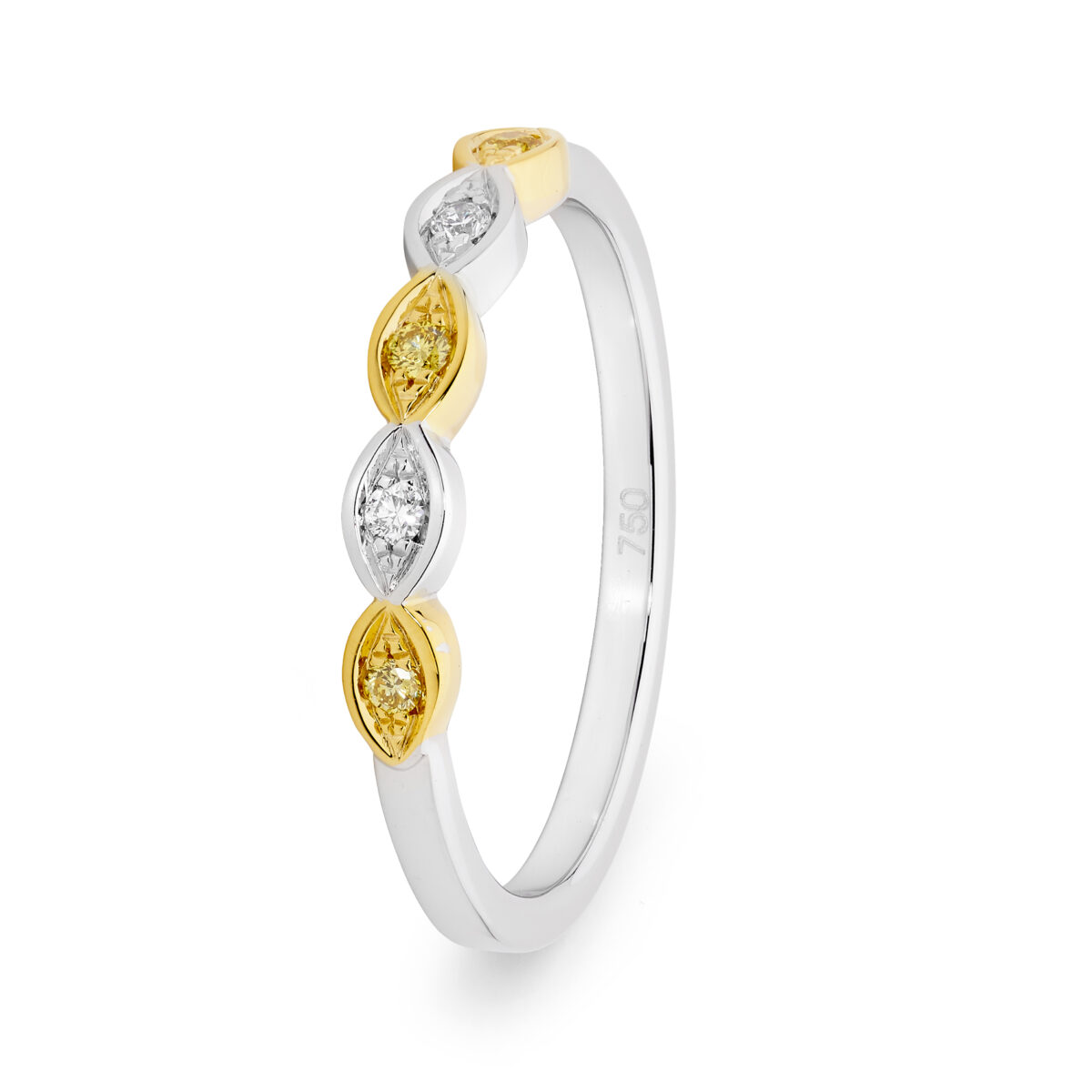 Desert Rose 18K White and Yellow Gold Band_0