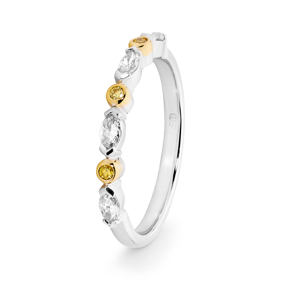 Desert Rose 18K White and Yellow Gold Wedding Band_0