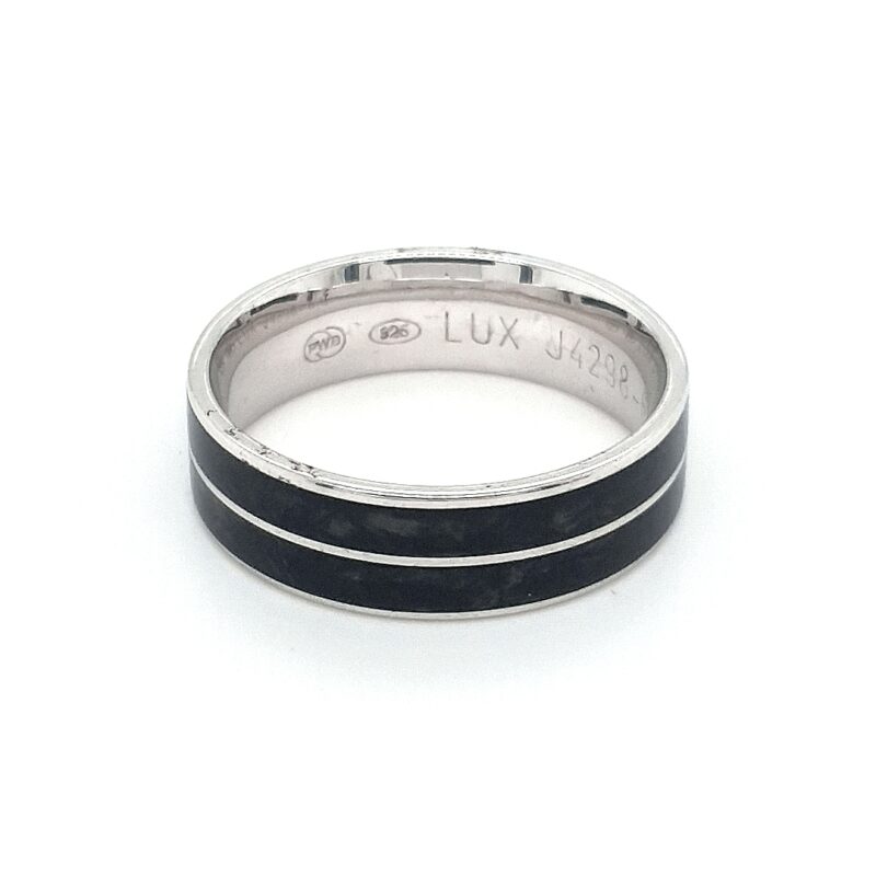 Leon Baker Sterling Silver and Black Spectrum Wedding Ring_0