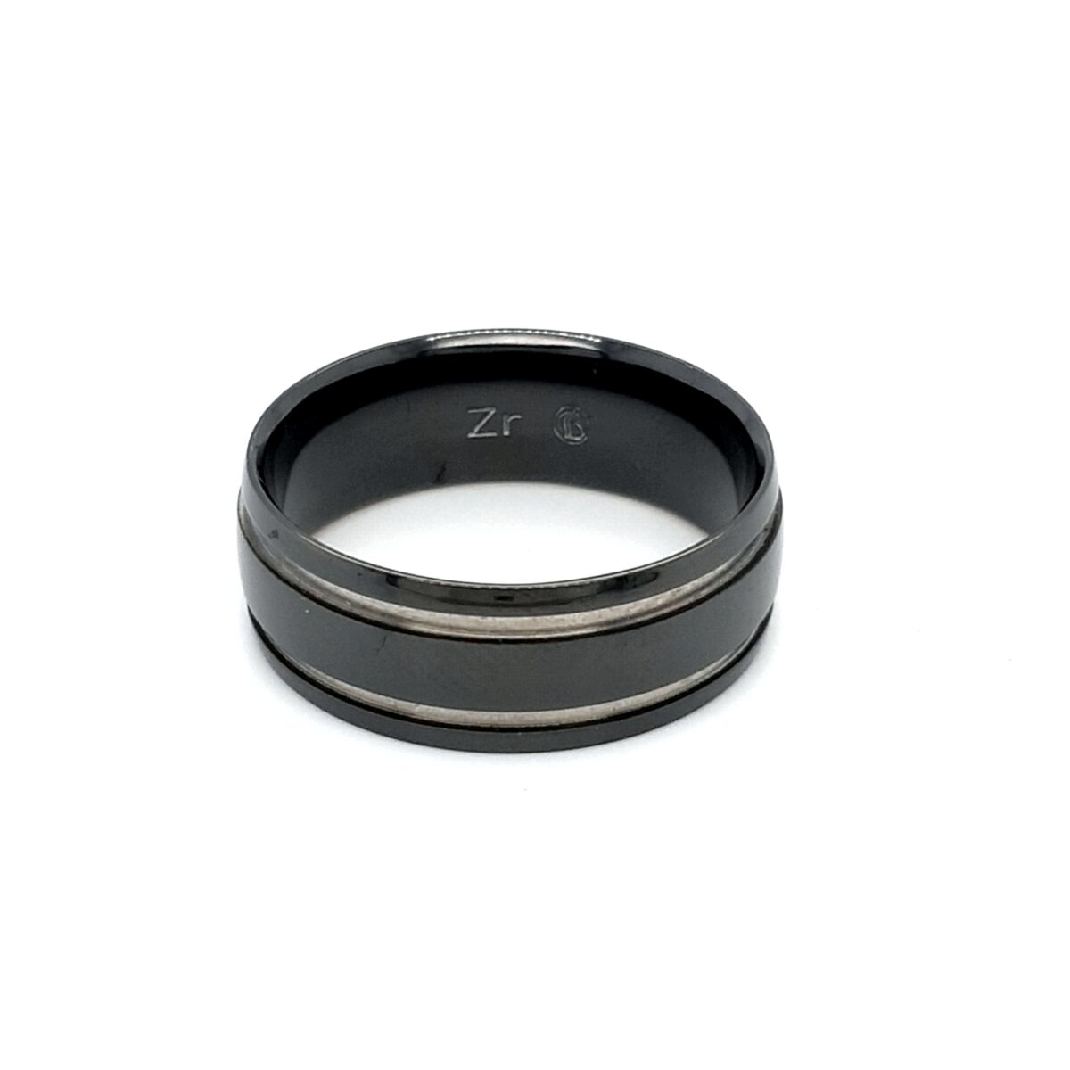 Leon Bakers Faceted Zirconium Mens Wedding Band_0