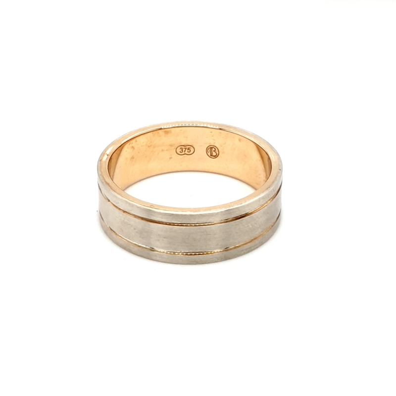 Leon Baker 9K Two-Toned Sleeve Wedding Band_0