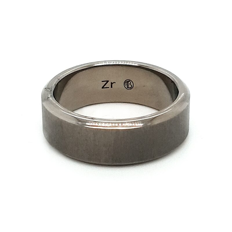 Leon Baker Zirconium Satin Finish Wedding Band_0