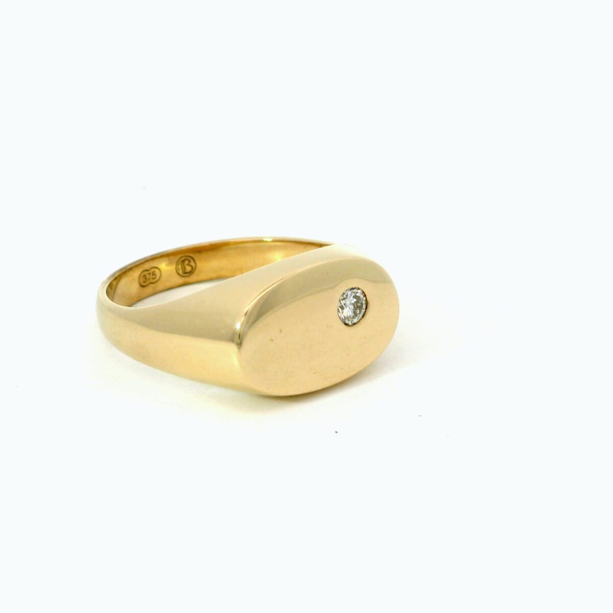 Leon Baker 9K Yellow Gold and Diamond Signet Ring_1