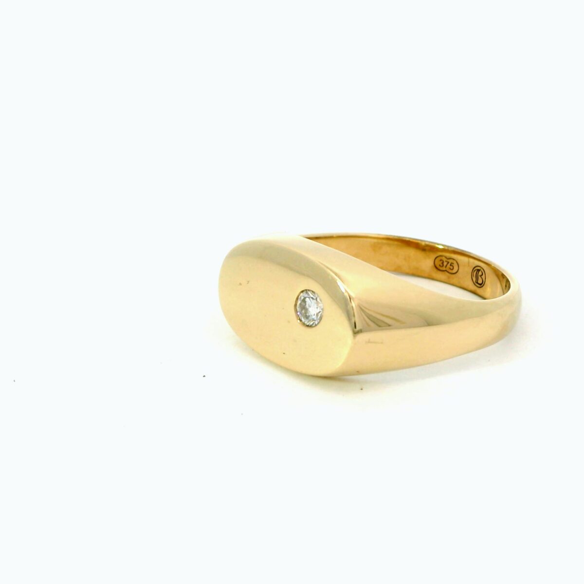 Leon Baker 9K Yellow Gold and Diamond Signet Ring_2