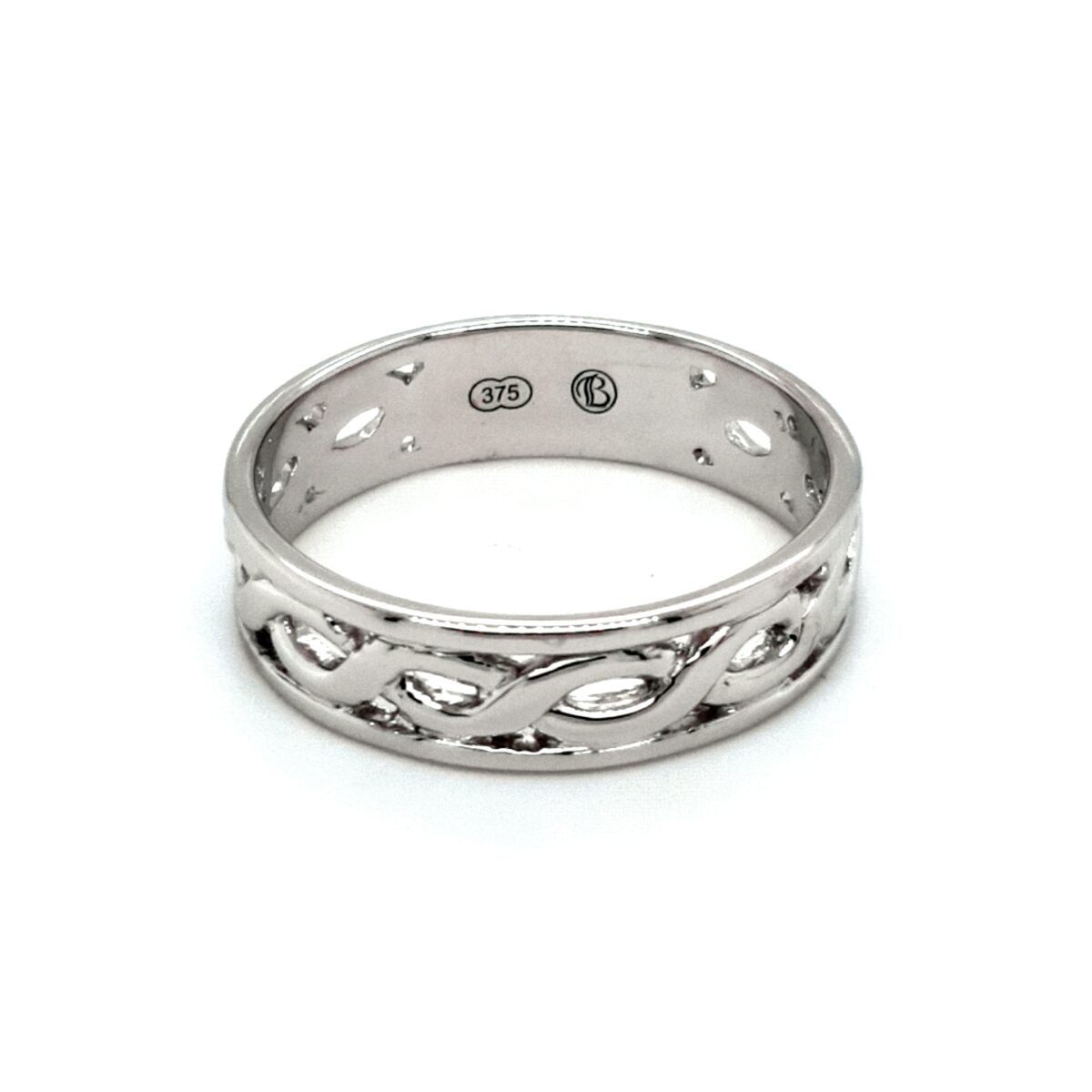 Leon Baker 9K White Gold Celtic Wedder_0