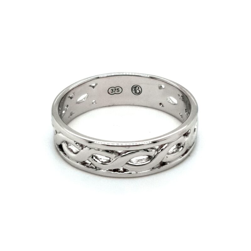 Leon Baker 9K White Gold Celtic Wedder_0