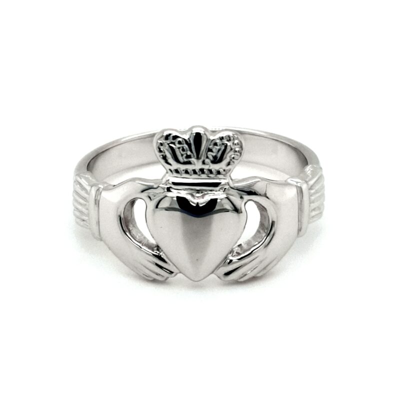 Leon Baker 9K White Gold Irish Claddagh Ring_0