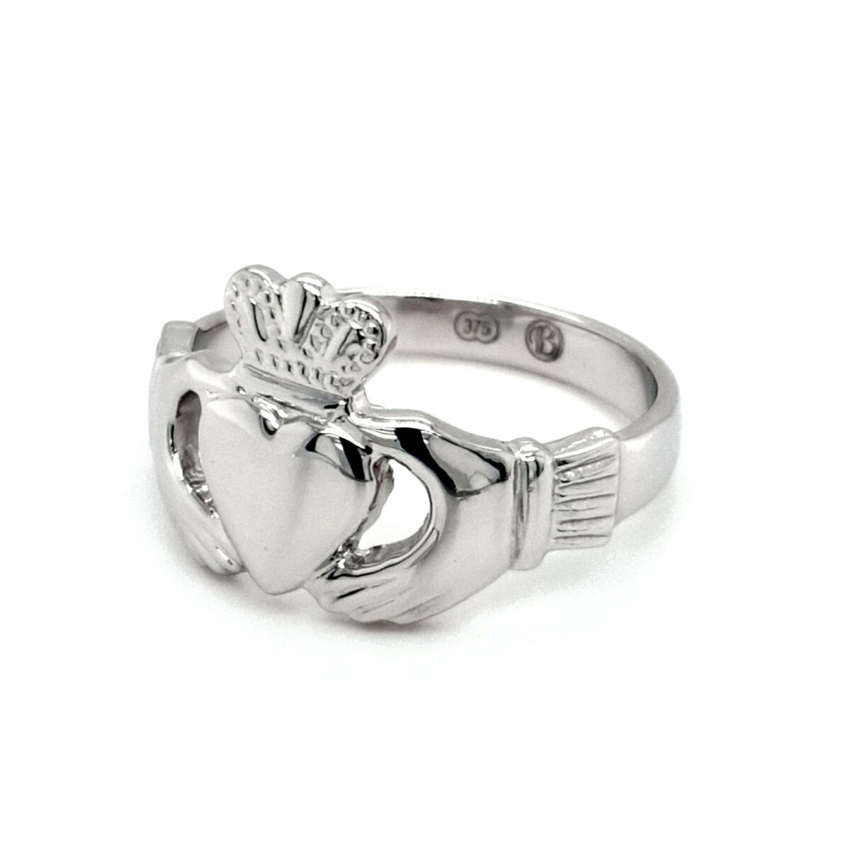 Leon Baker 9K White Gold Irish Claddagh Ring_1