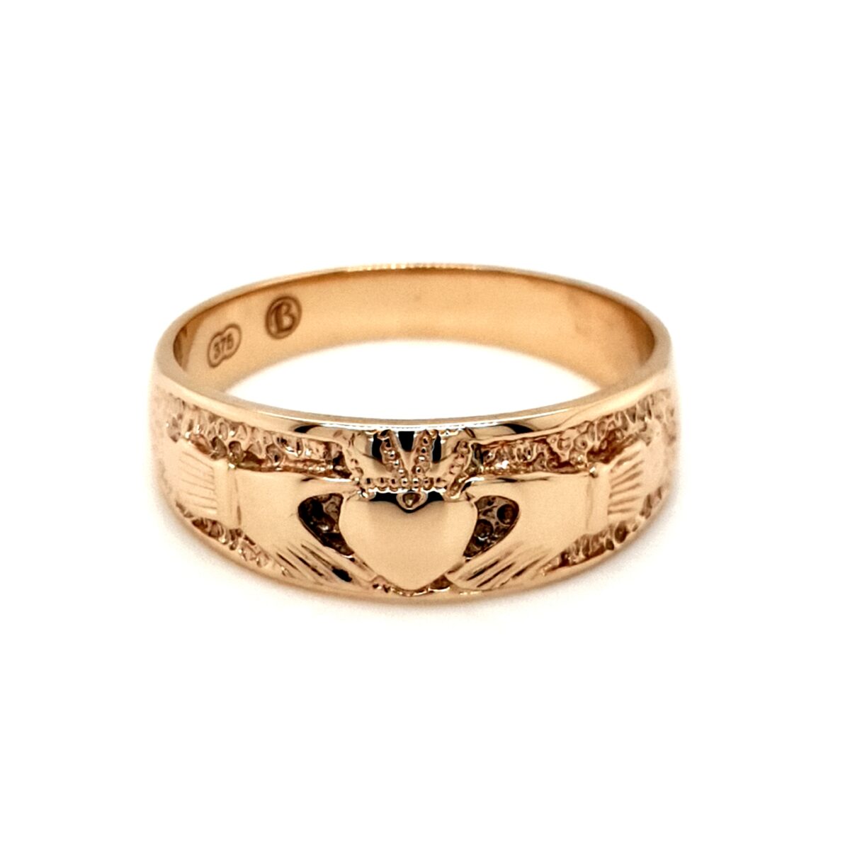 Leon Baker 9K Yellow Gold Irish Claddagh Wedder_0