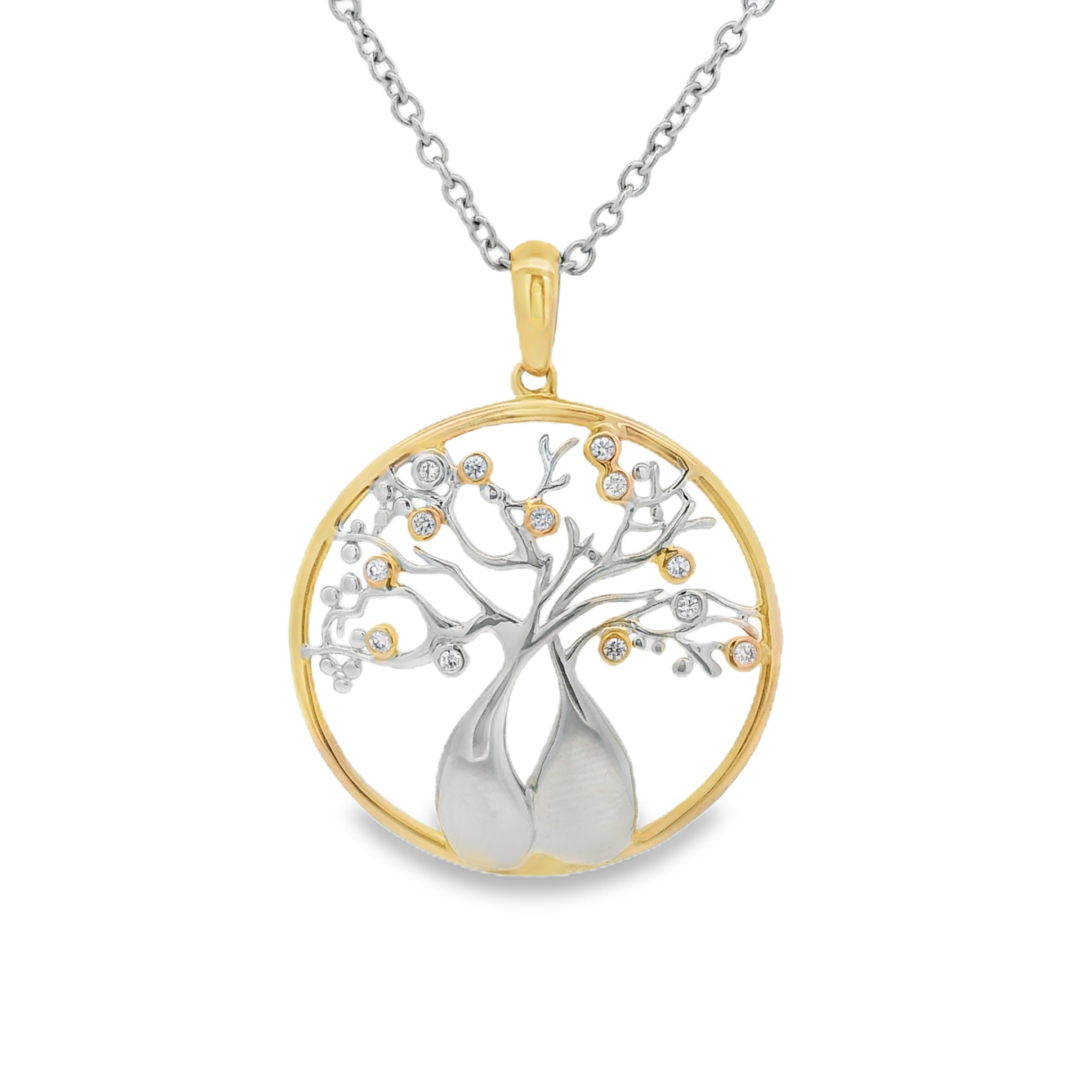 Argyle 18K Australian Boab Tree Pendant with Pink and White Diamonds_0