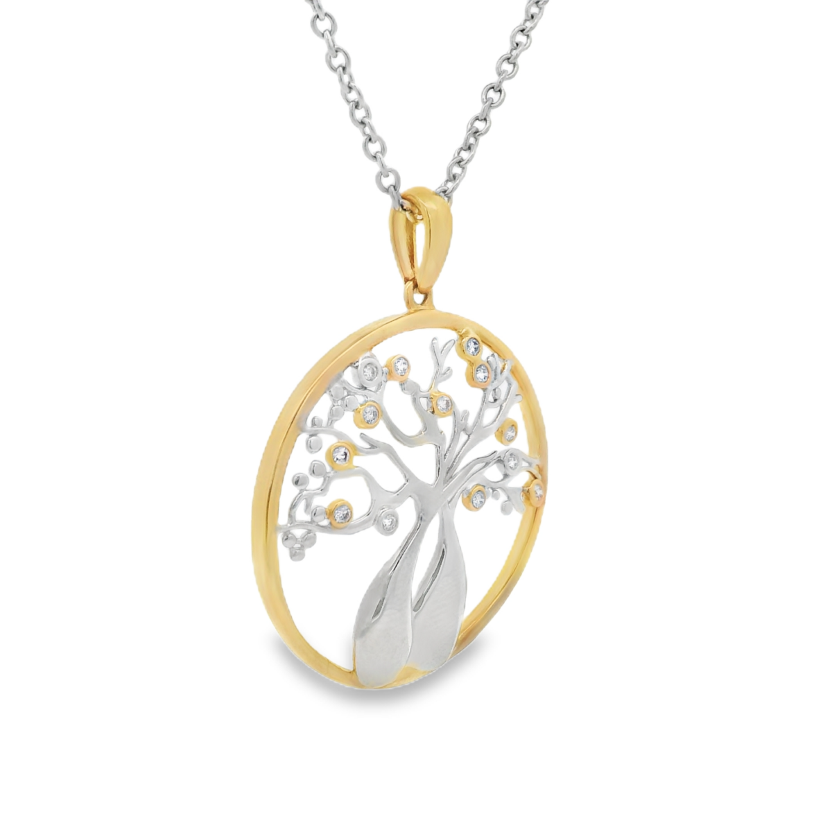 Argyle 18K Australian Boab Tree Pendant with Pink and White Diamonds_1