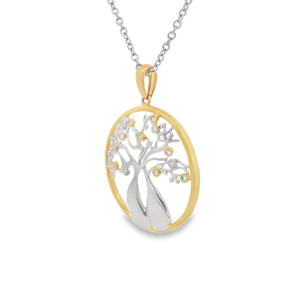 Argyle 18K Australian Boab Tree Pendant with Pink and White Diamonds_2