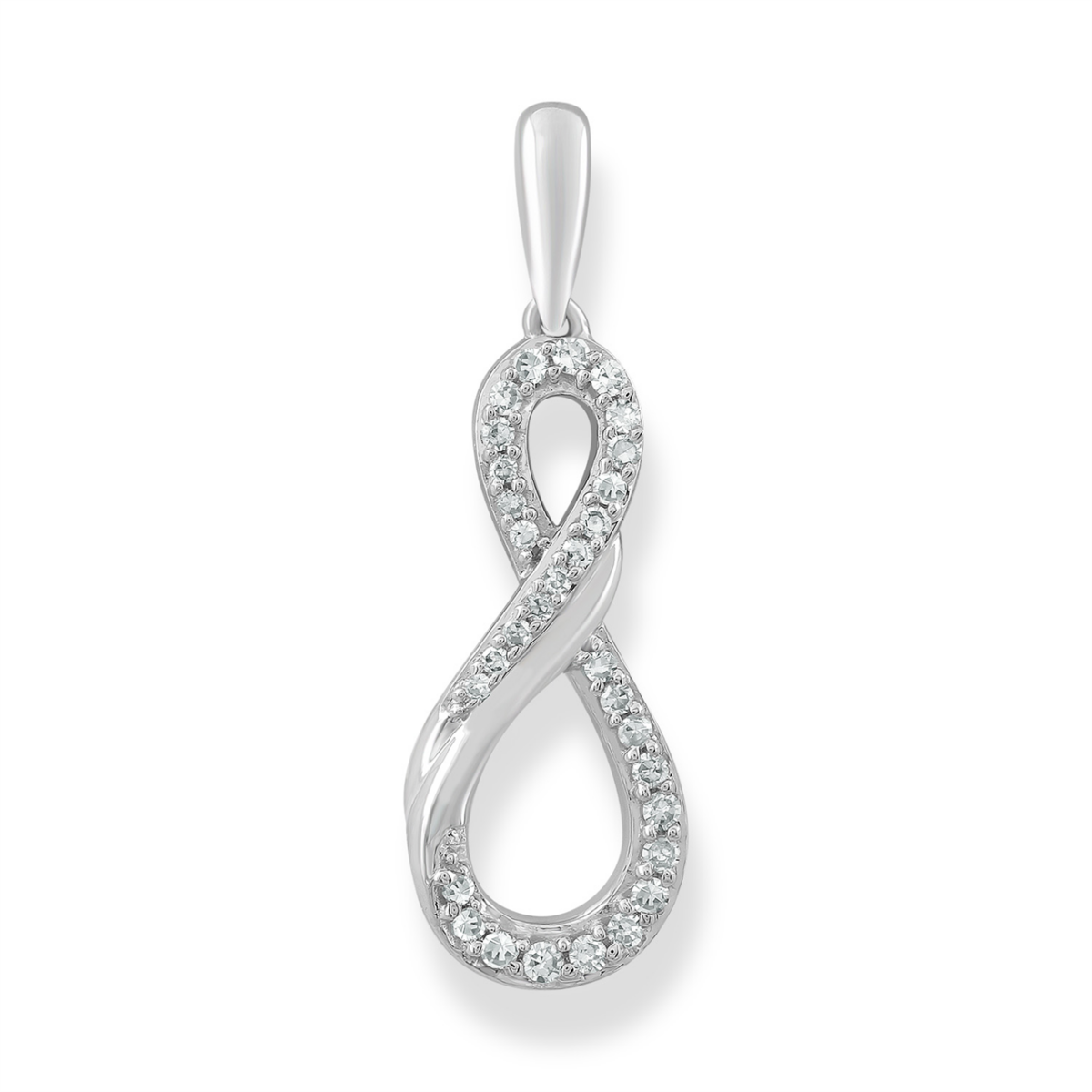 Royal Diamond 9K White Gold and Diamond Infinity Pendant_0