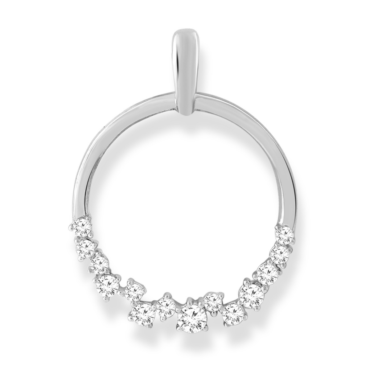 Leon Baker 9K White Gold and Diamond Circle Pendant_0