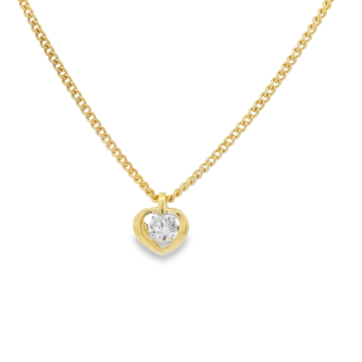 9KYG 0.25ct F VS LGD Swing Diamond Heart Pendant_0