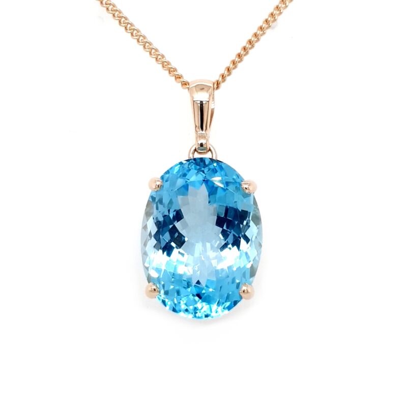 Leon Baker 9K Yellow Gold and Sky Blue Topaz Pendant_0