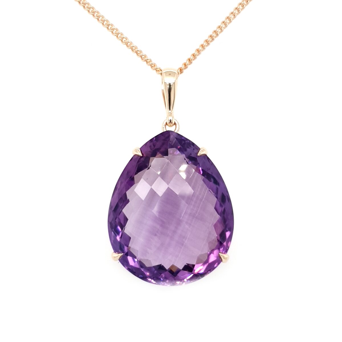 Leon Baker 9K Yellow Gold and Pear-Cut Amethyst Pendant_0