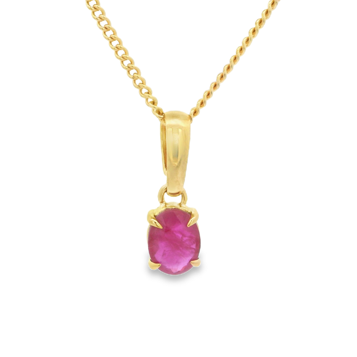 Oval Treated Ruby Pendant_0