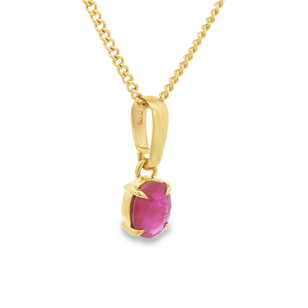 Oval Treated Ruby Pendant_1