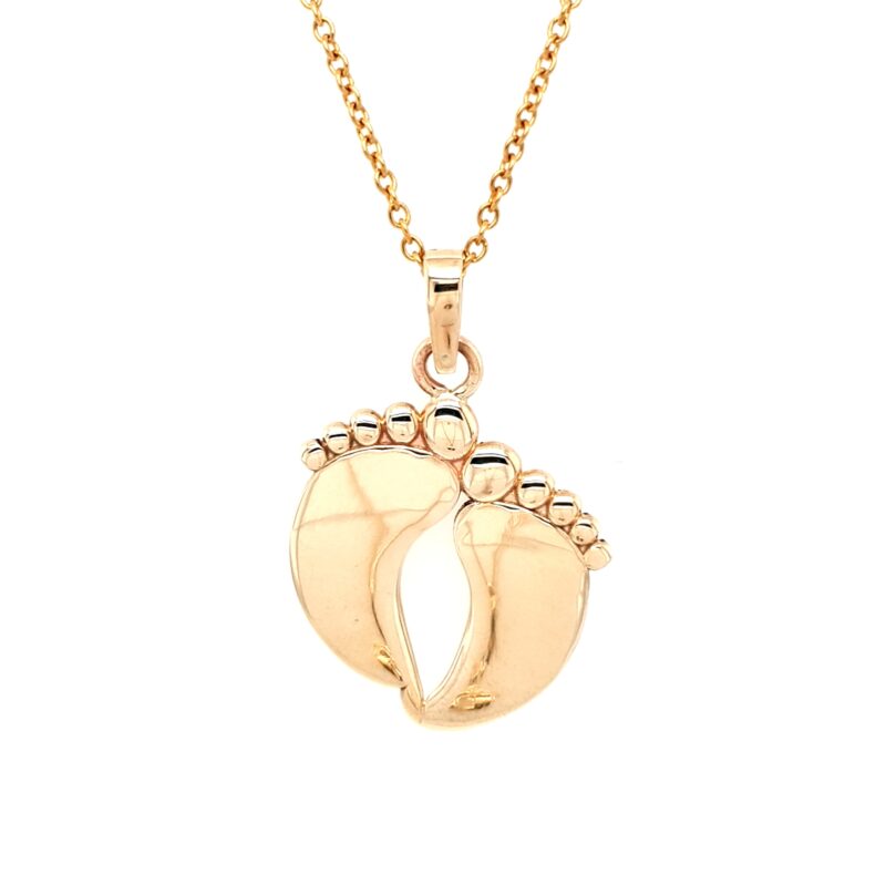 Leon Baker 9K Yellow Gold Baby Feet Pendant_0