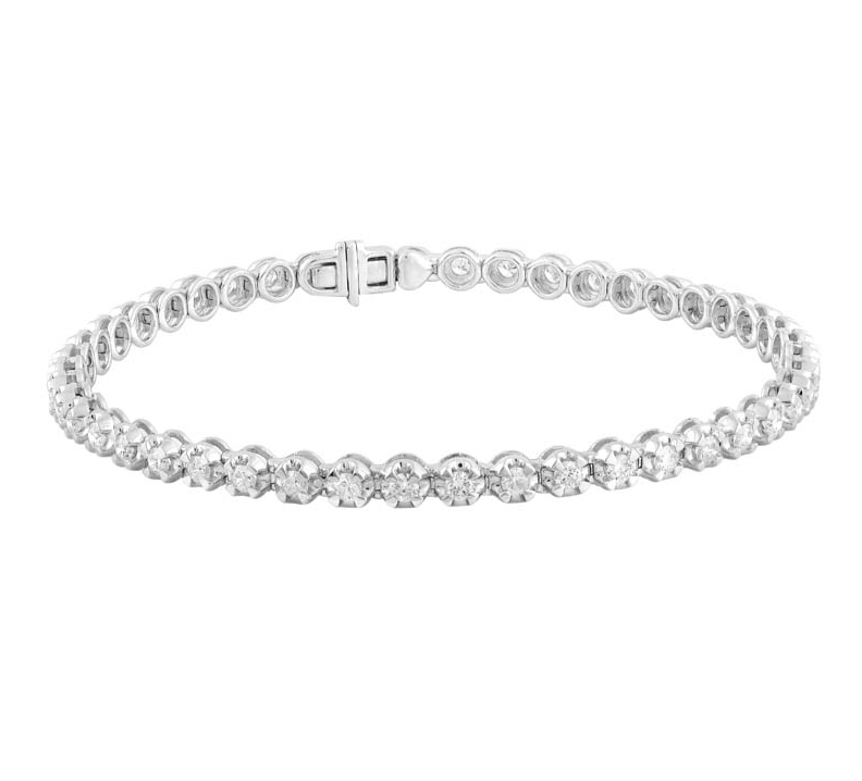 Royal Diamond 9K White Gold Diamond Bracelet_0