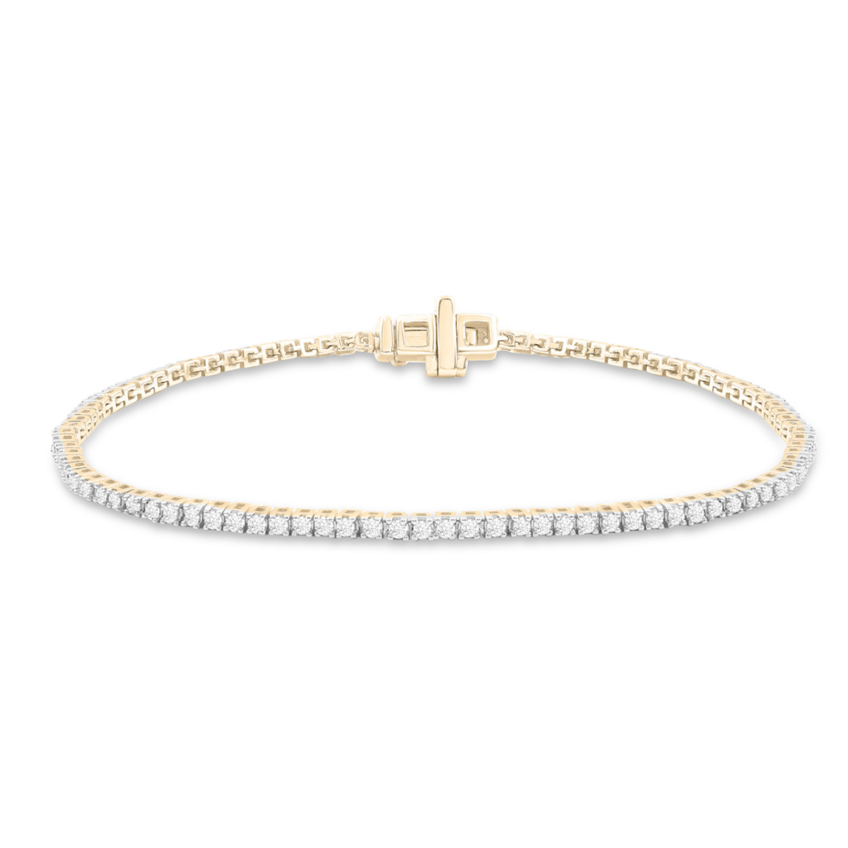 Leon Baker 9K Yellow Gold and Diamond Tennis Bracelet_0