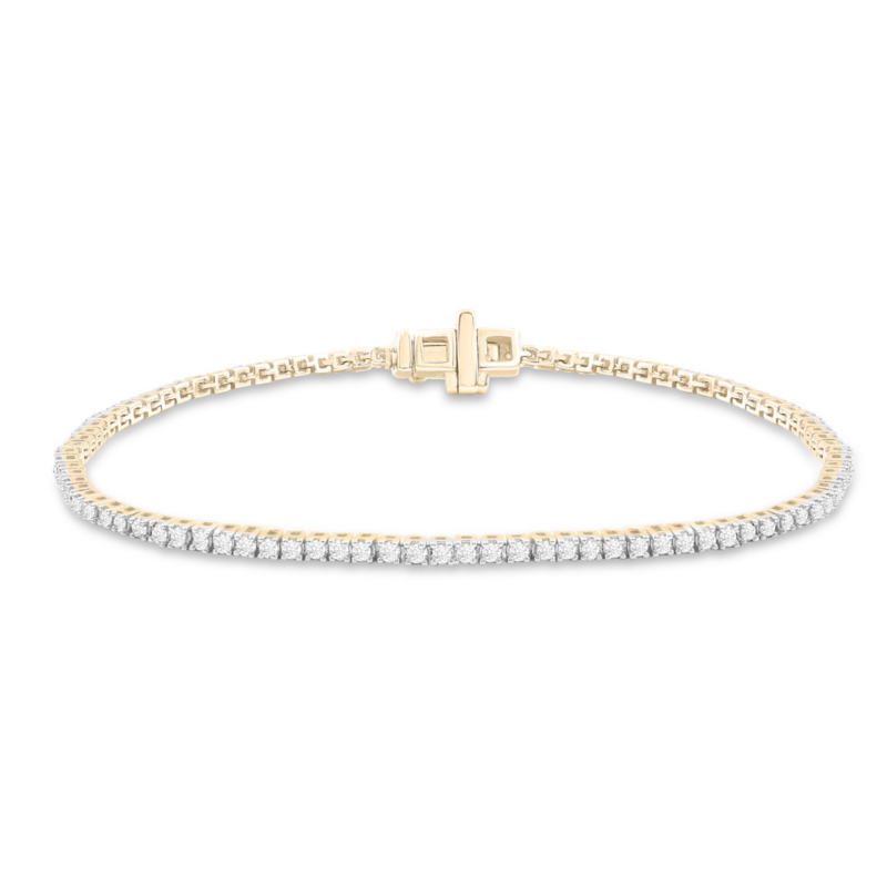 Leon Baker 9K Yellow Gold and Diamond Tennis Bracelet_0