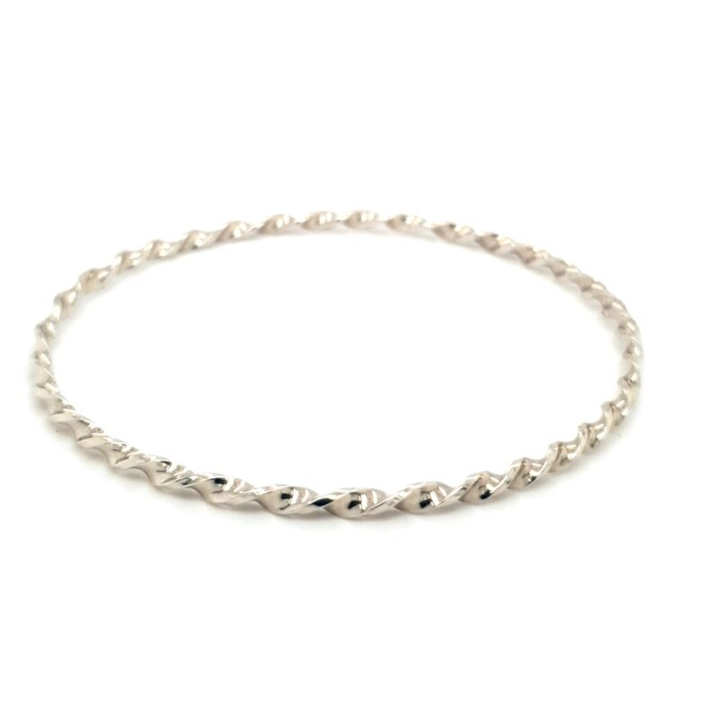 Leon Baker 9K White Gold Twist Bangle_0