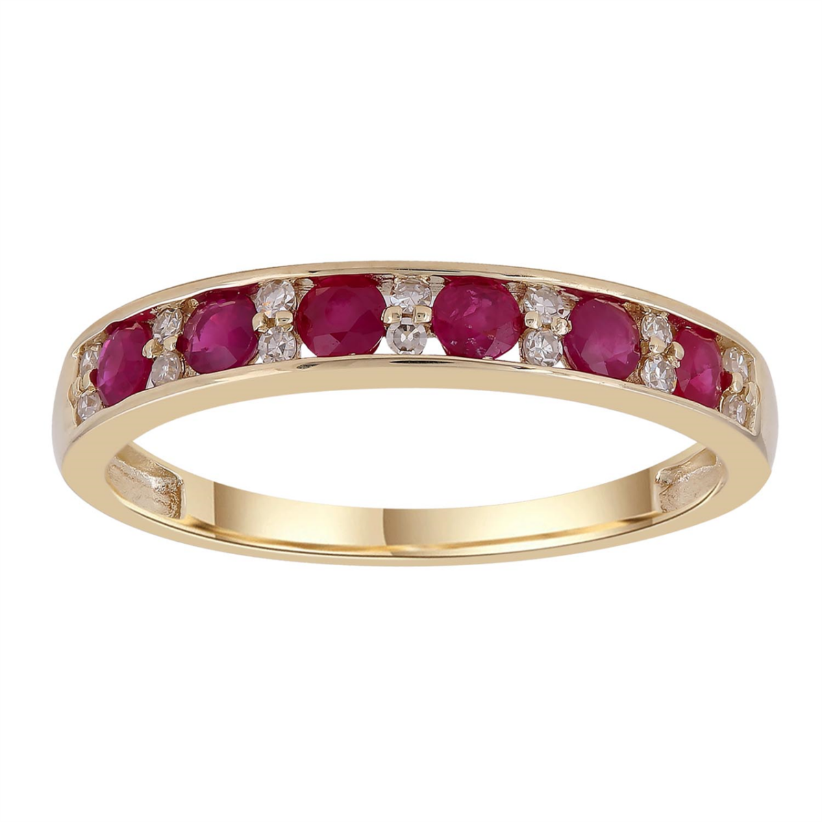 Royal Diamond 9K Yellow Gold Diamond and Ruby Ring_0