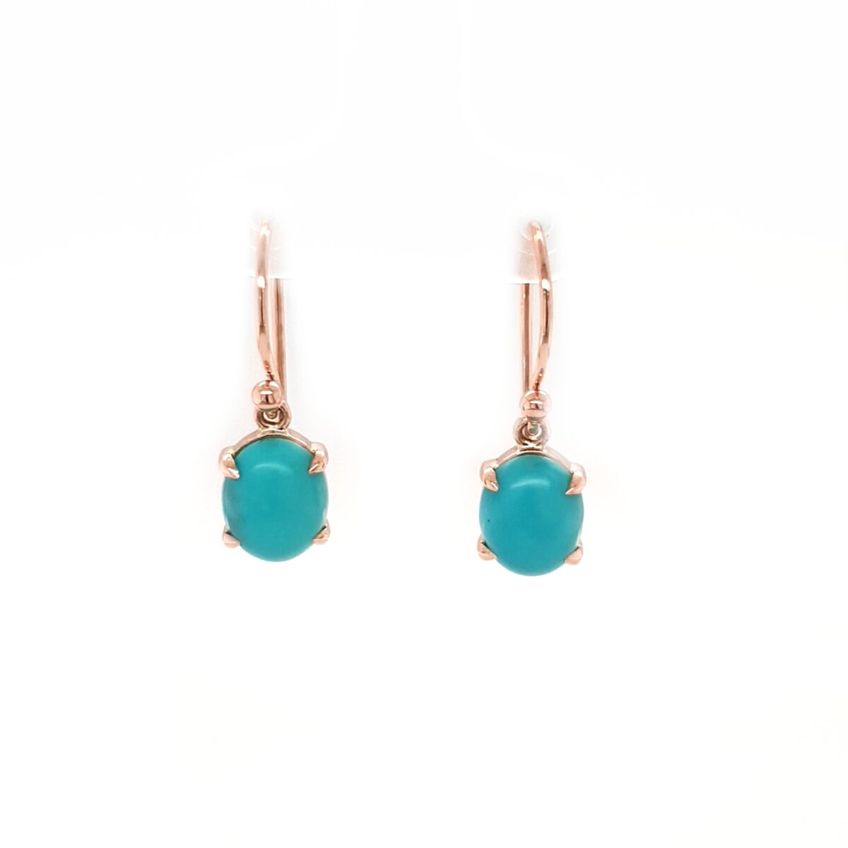 Leon Baker 9K Rose Gold and Turquoise Drop Earrings_0