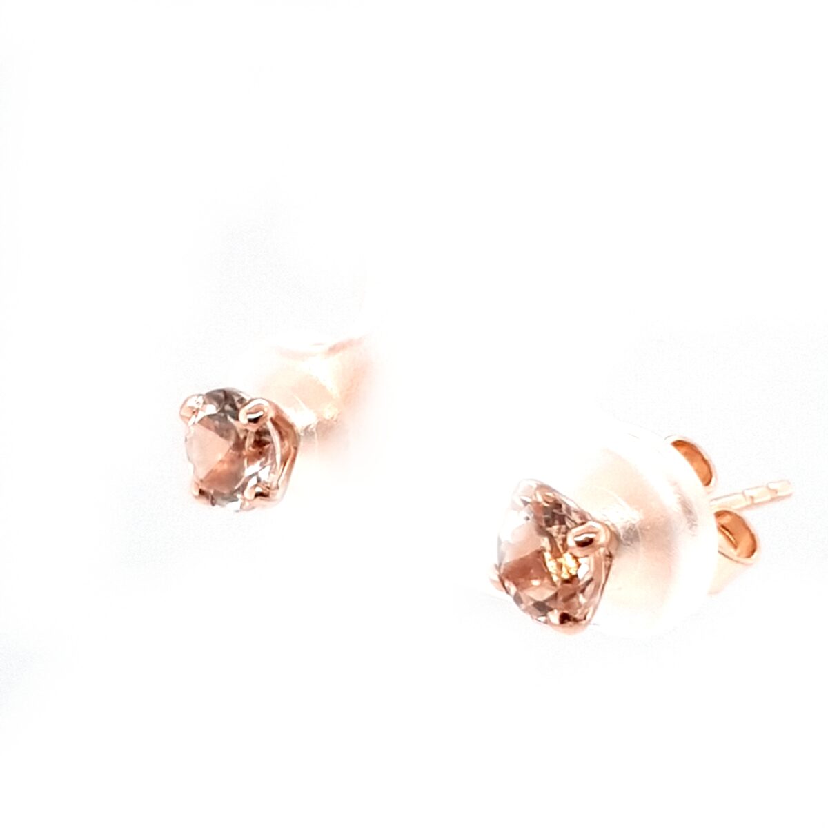 Leon Bakers 9K Rose Gold Morganite Stud Earrings_1