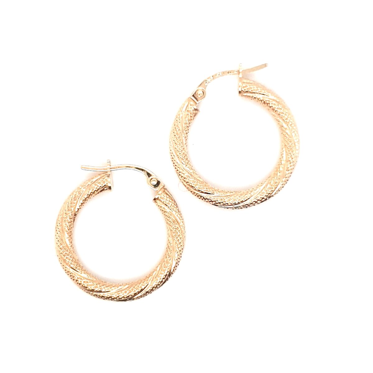 Leon Baker 9K Yellow Gold Twist Hoop Earrings_0