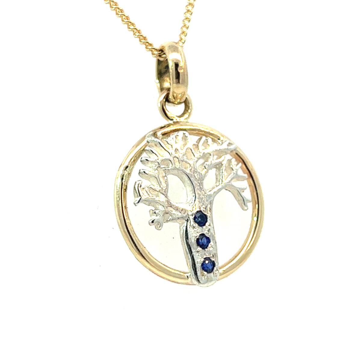 Leon Baker Hand Made 9k Yellow Gold & Silver Boab Tree_1